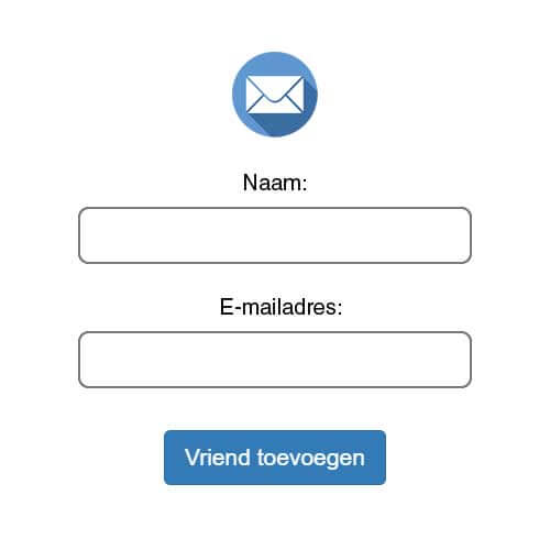 vrienden uitnodigen voor een vriendenboek per e-mail